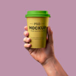 Free Hand Holding Cup Mockup